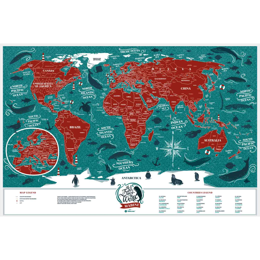 Скретч карта 1DEA.me Travel Map Marine World (13020) - изображение 1
