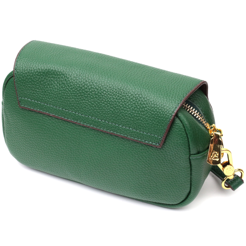 Сумка Vintage Шкіряна жіноча з фігурним клапаном Зелена (22430) - зображення 2