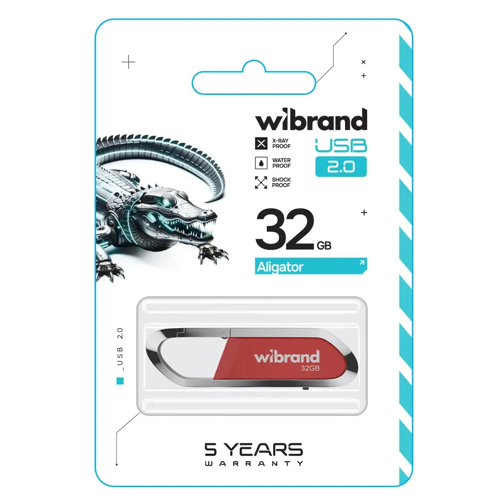 USB флеш накопичувач Wibrand 32GB Aligator Red USB 2.0 (WI2.0/AL32U7DR) - зображення 2
