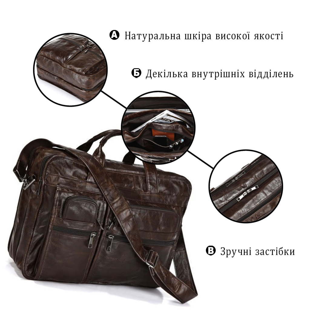 Сумка Vintage Коричнева (14056) - зображення 4