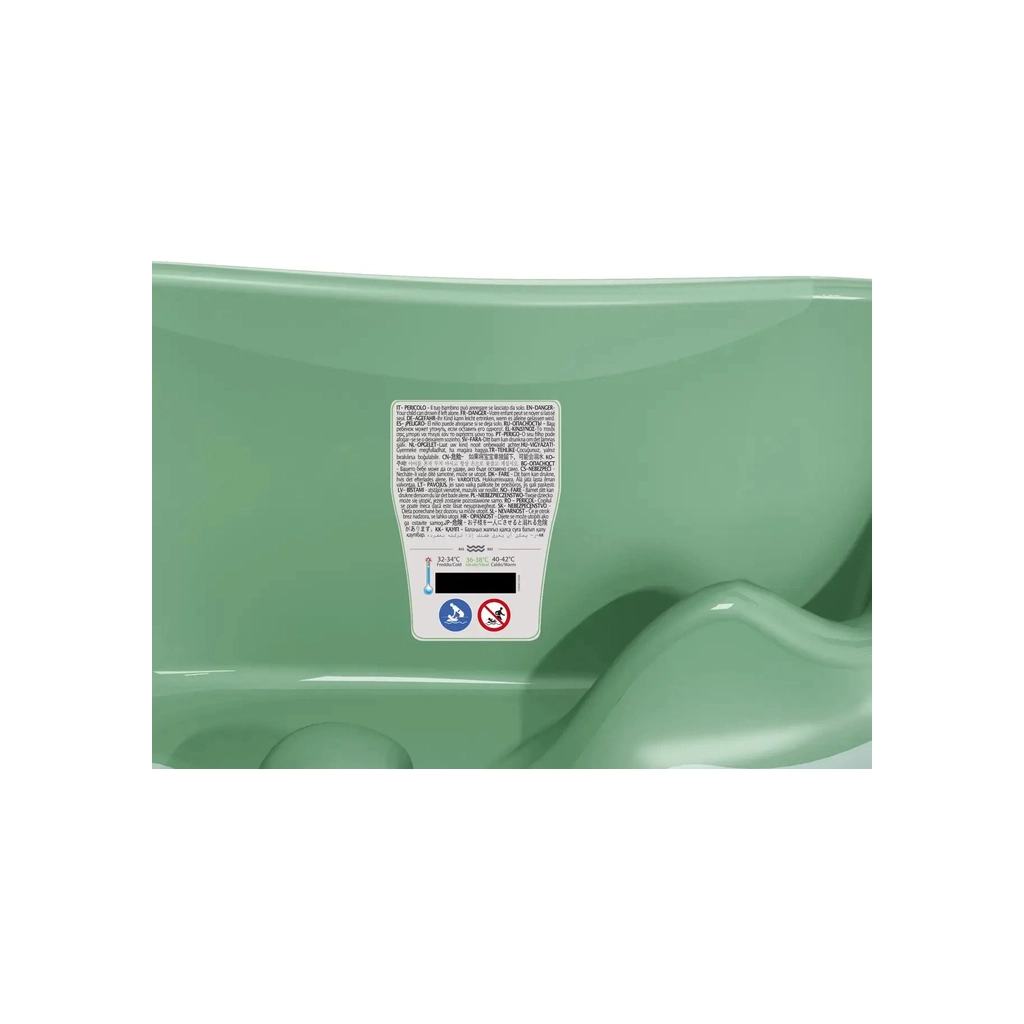Ванночка Ok Baby Onda з анатомічною гіркою і термодатчиком, зелений (38231200) - зображення 5