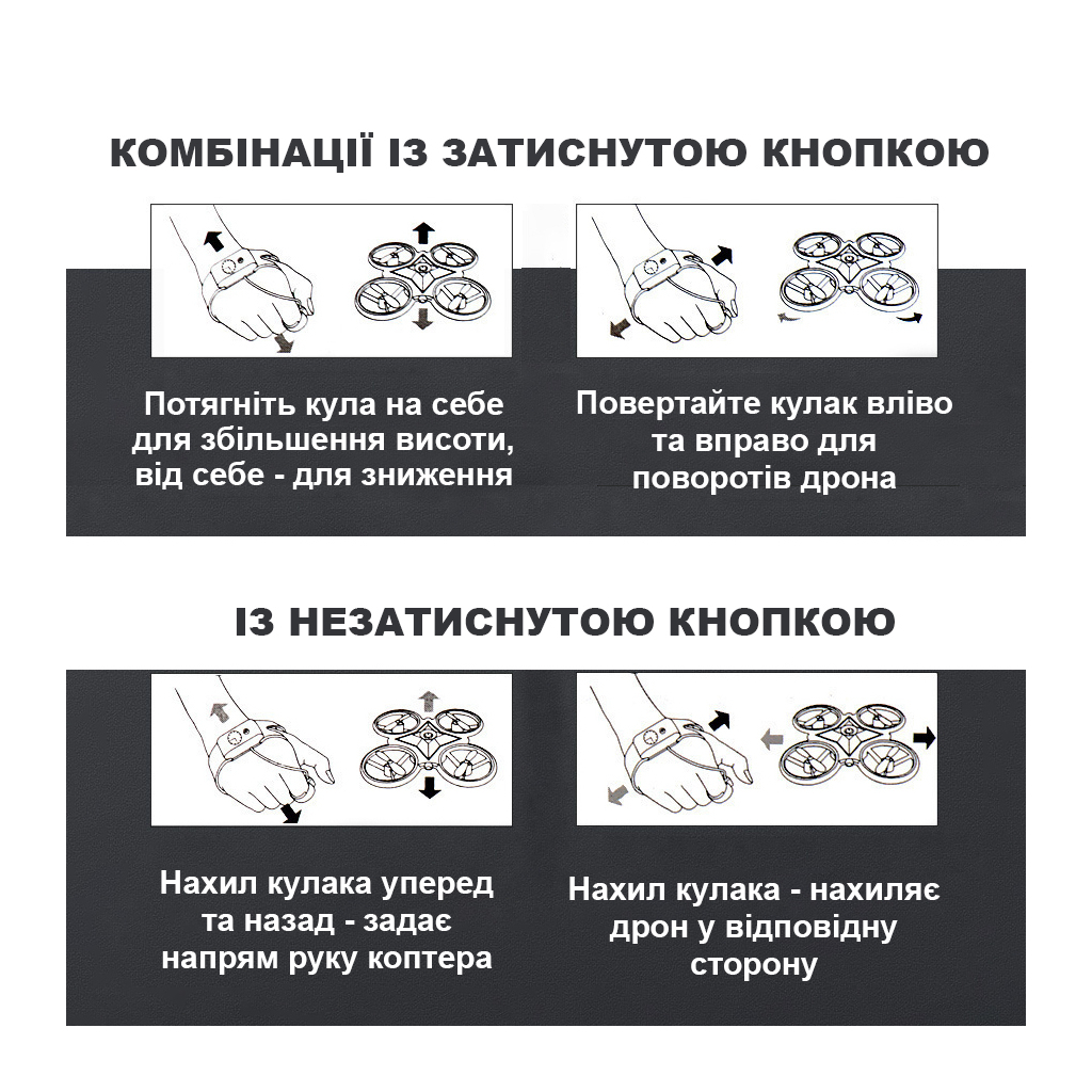Радіокерована іграшка UFT Інтерактивний дитячий дрон з керуванням рукою та яскравим підсвічуванням HandCopter Blue (UFTHandCopterBlue) - зображення 7