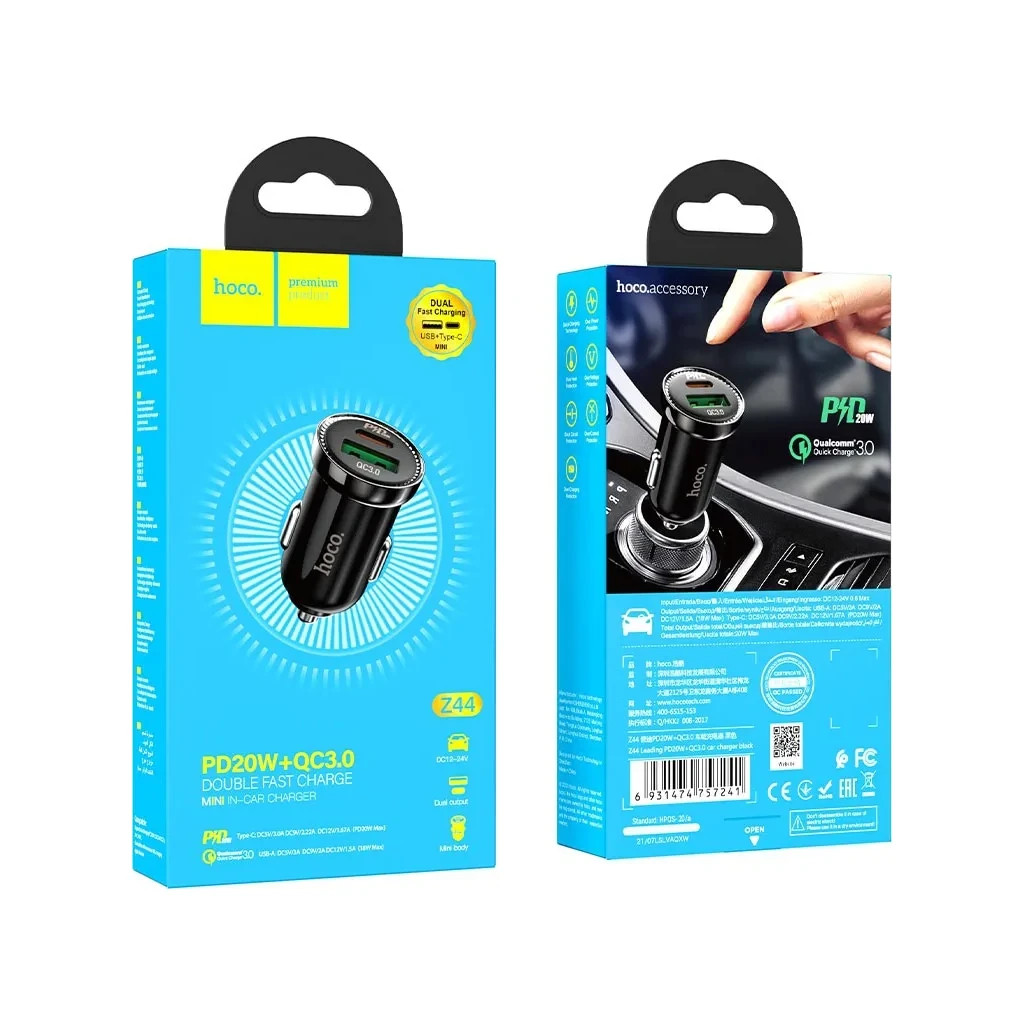 Зарядний пристрій HOCO Z44 USB-A/Type-C Black (6931474757241) - зображення 5