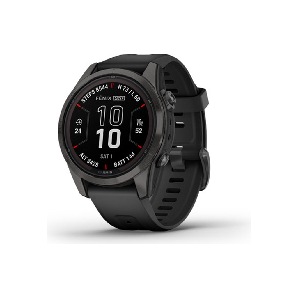 Смарт-годинник Garmin fenix 7S Pro Saph Solar, Carbon Gray Ti w/ Black Band, GPS (010-02776-11) - зображення 1