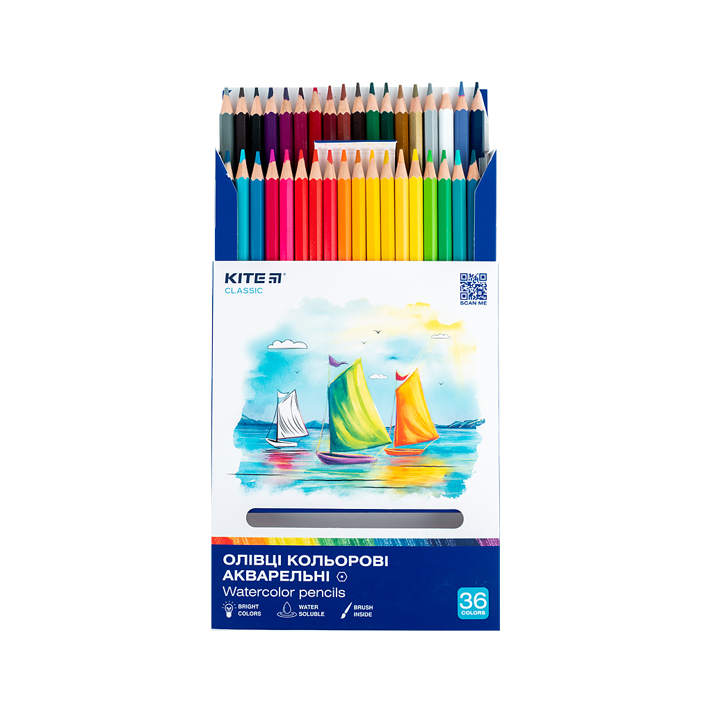 Олівці кольорові Kite Classic акварельні, 36 кольорів (K-1052) - изображение 4