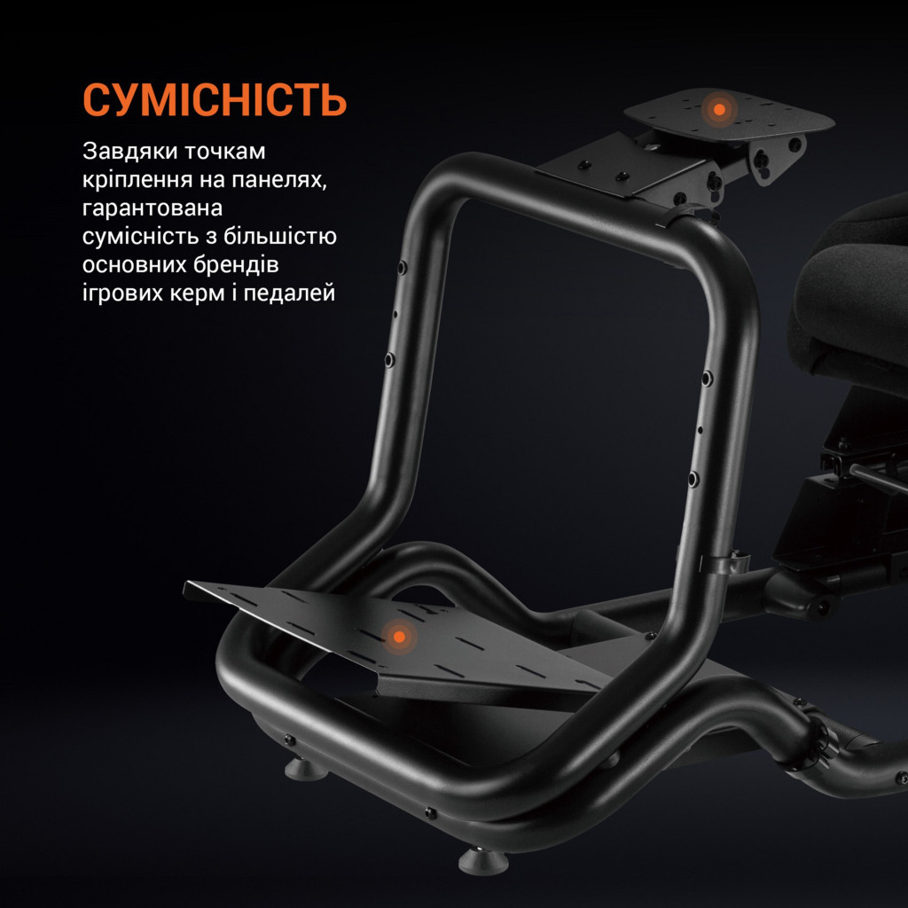 Крісло ігрове OfficePro RS167 з кокпітом кріплення для керма та педалей Black (RS167) - зображення 10