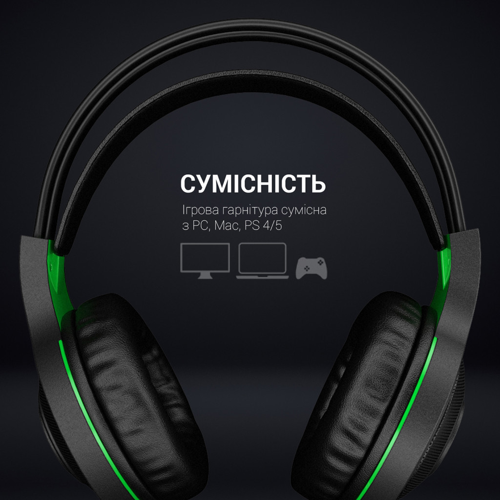 Навушники GamePro Racer HS610G Black-Green (HS610G) - зображення 5