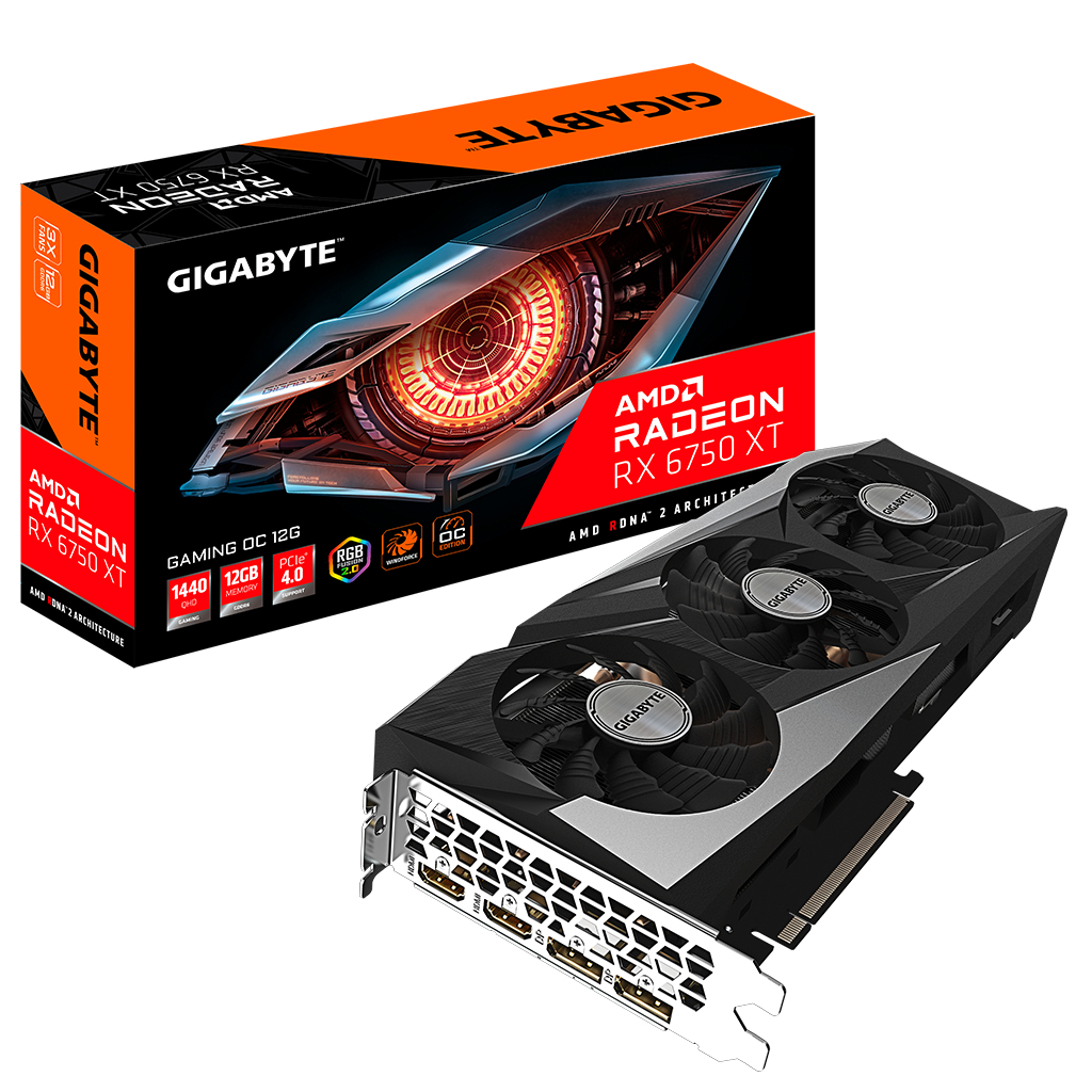 Відеокарта GIGABYTE Radeon RX 6750 XT 12Gb GAMING OC (GV-R675XTGAMING OC-12GD) - зображення 1