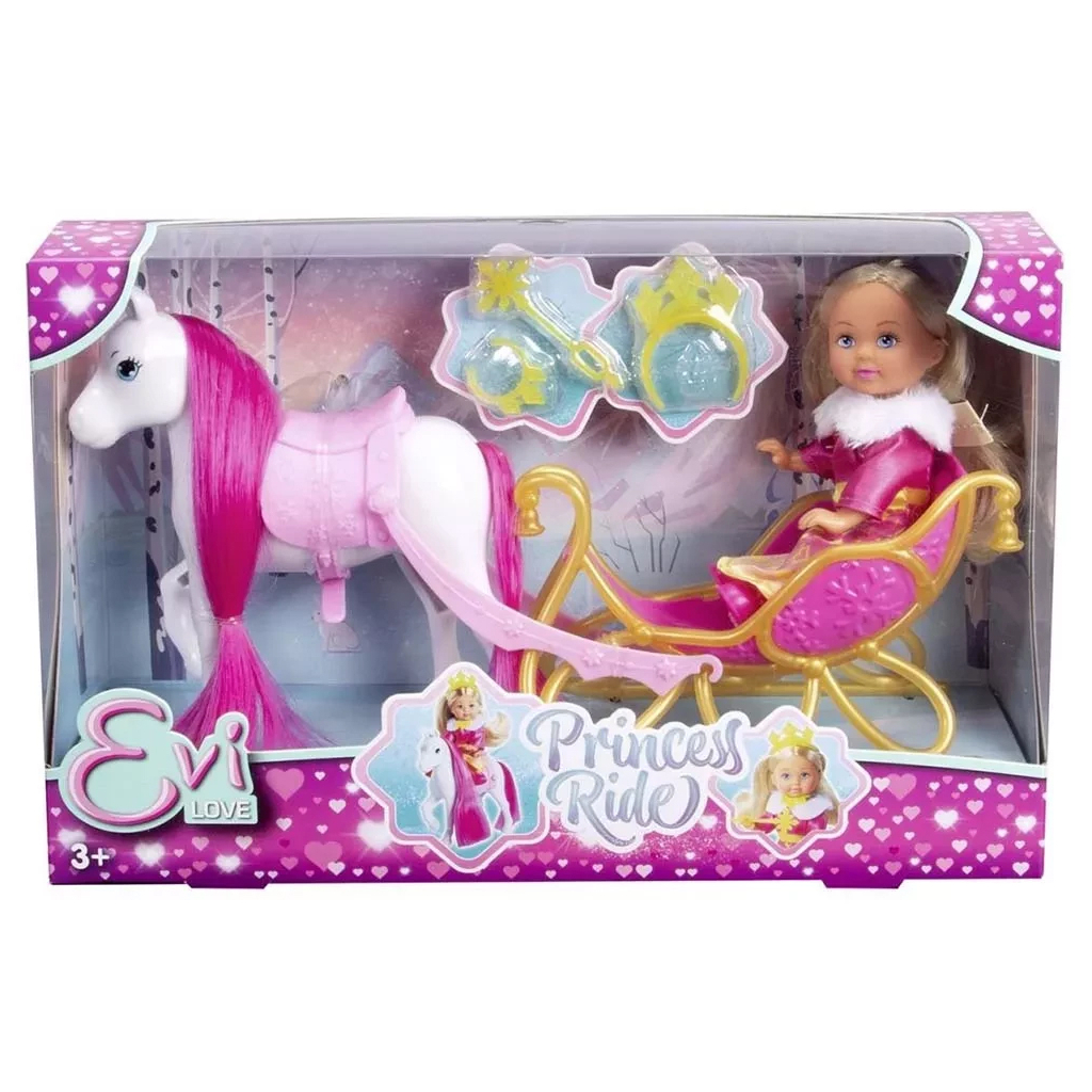 Лялька Simba набір Еві Зимова карета з конем (5733701) - зображення 4