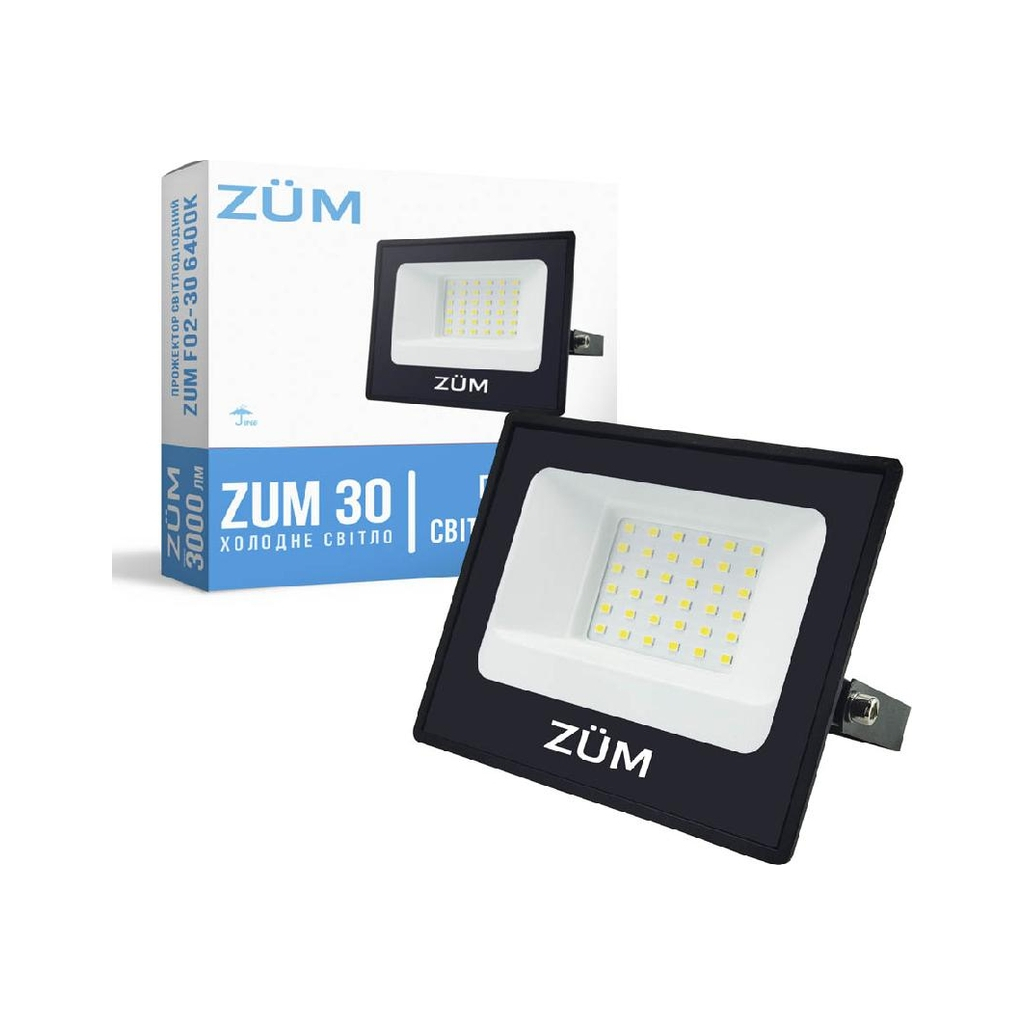 Прожектор Євросвітло ZUM F02-30 6400K - зображення 1