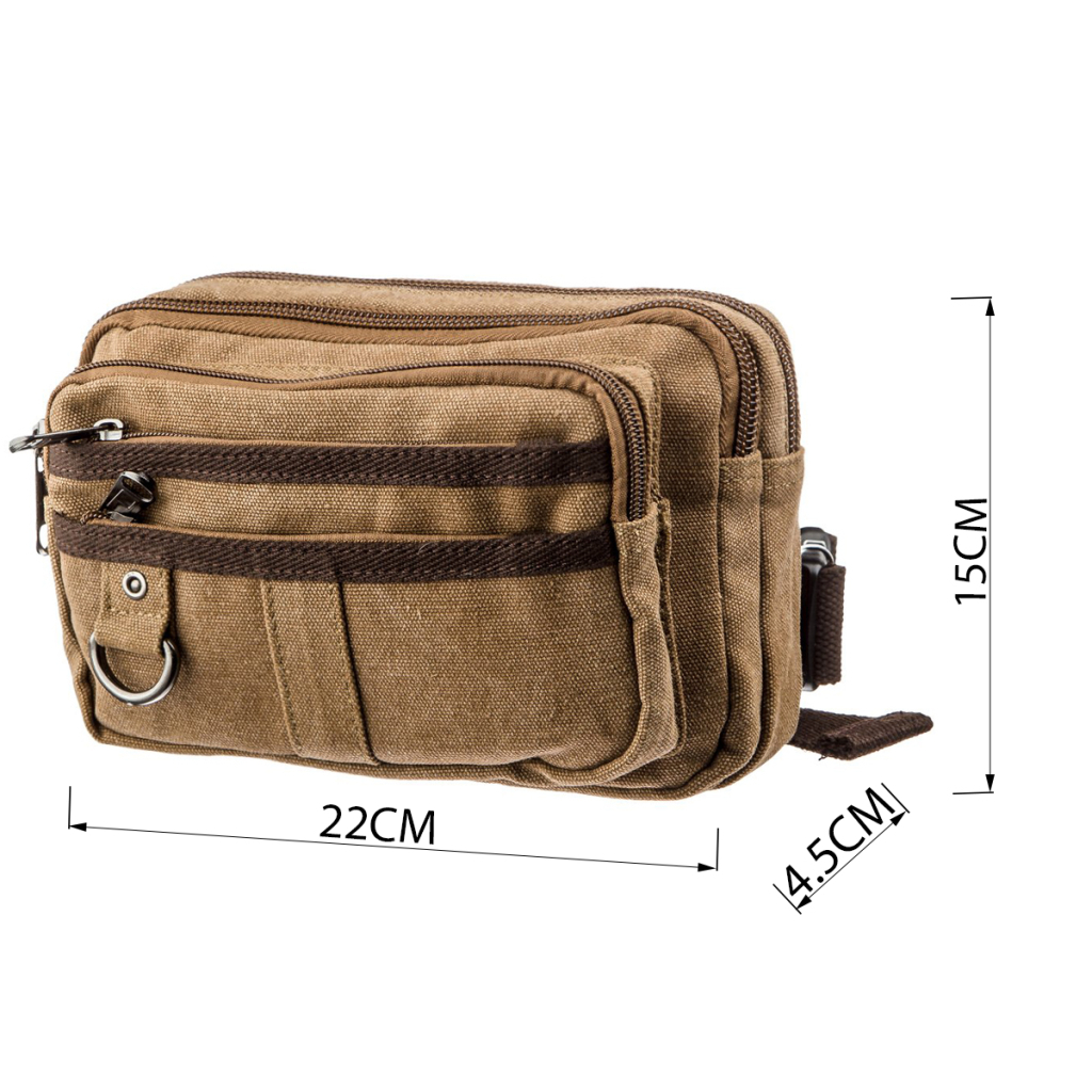 Сумка Vintage Бананка текстильна на пояс Коричнева (20160) - зображення 3