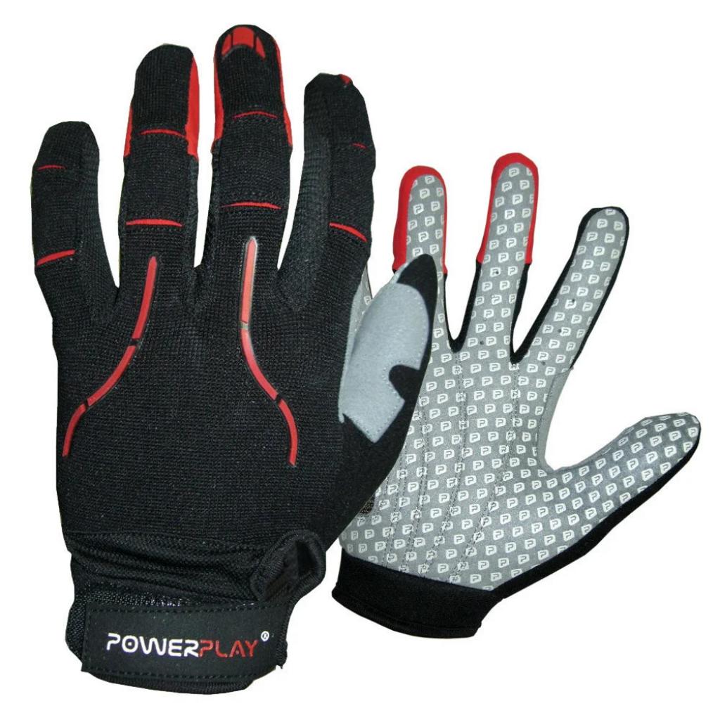 Велорукавиці PowerPlay 6662 Black/Red M (PP_6662_M_Red) - зображення 1