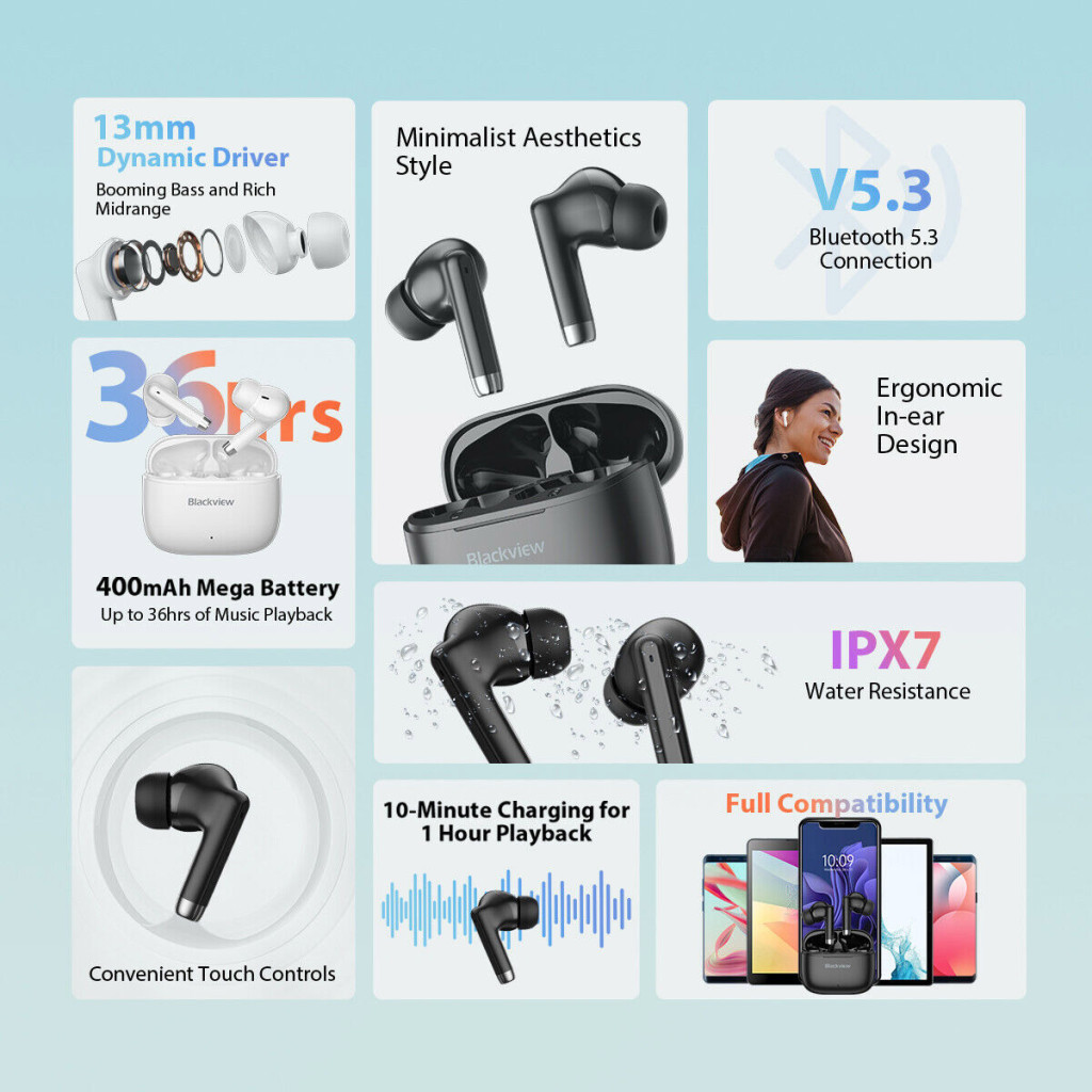 Навушники Blackview AirBuds 4 White (6931548312666) - зображення 7