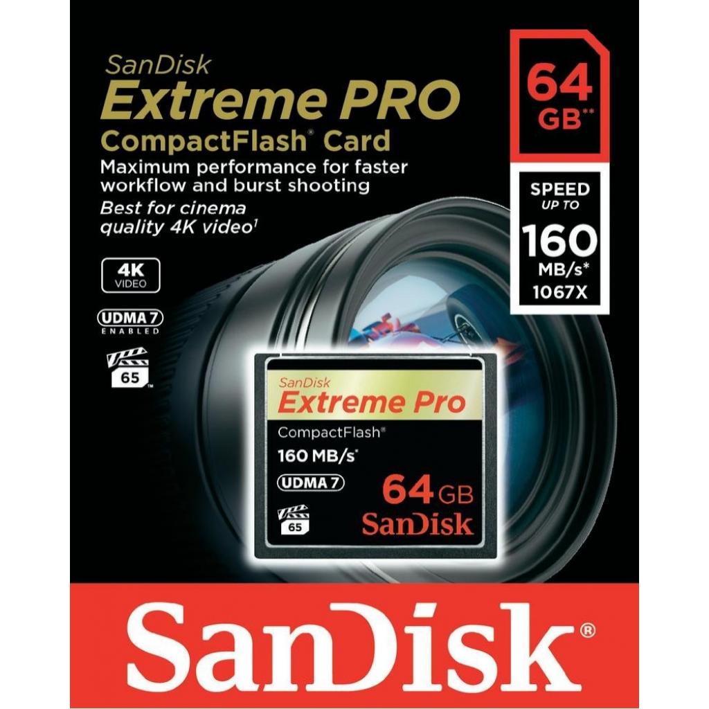 Карта пам'яті SanDisk Compact Flash Card 64Gb Extreme PRO (SDCFXPS-064G-X46) - зображення 2