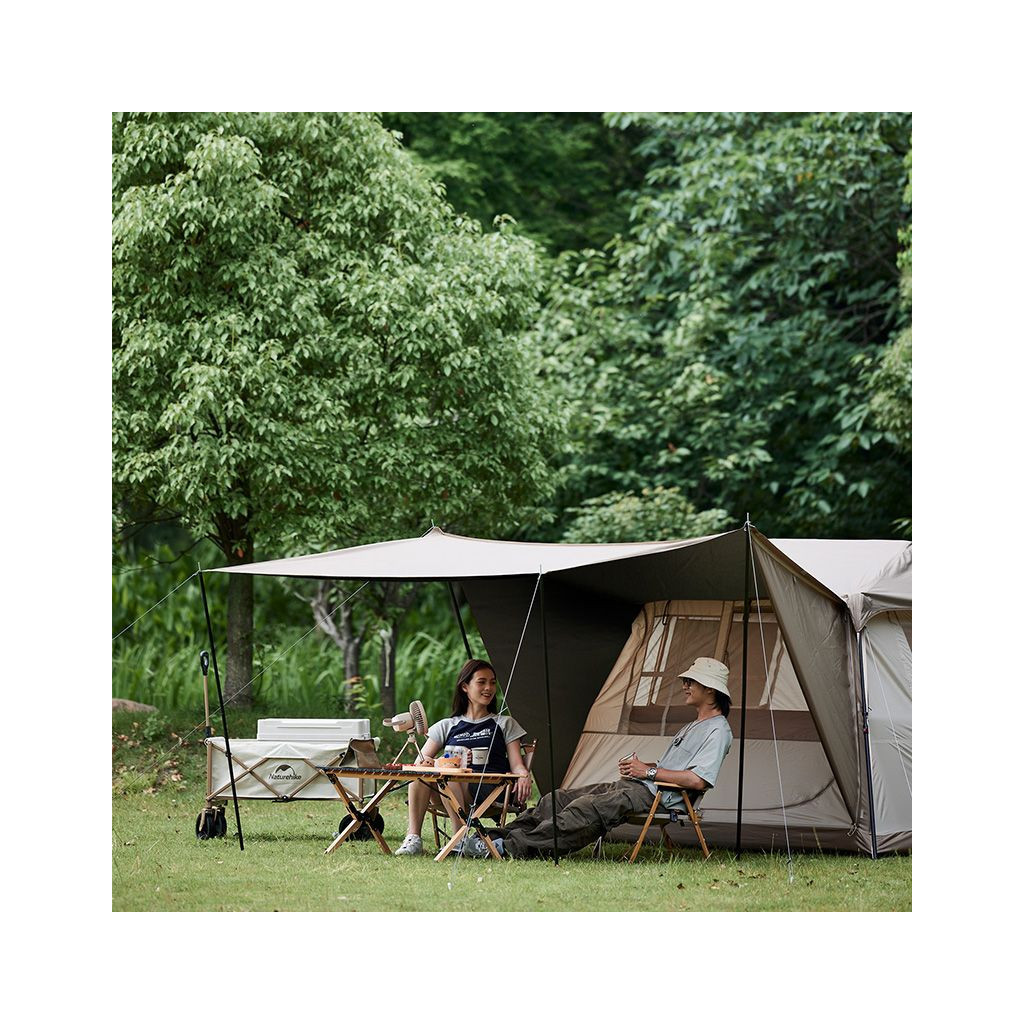 Намет Naturehike з навісом Village CNK2300ZP022 коричневий великий (6976023920189) - зображення 9