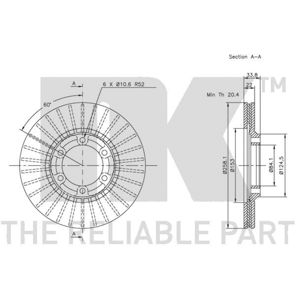 Гальмівний диск NK 203026 - зображення 2