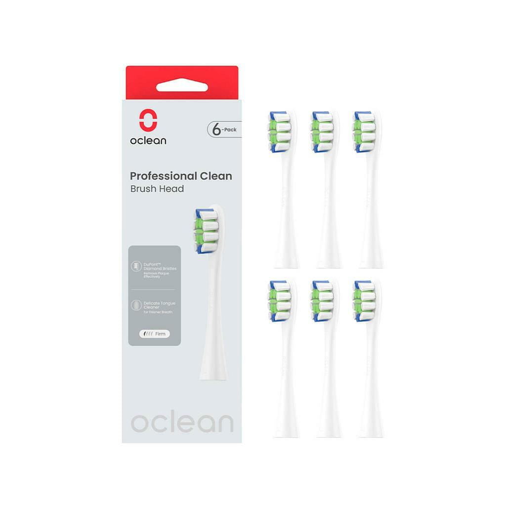 Насадка для зубної щітки Oclean P1C1 W06 Professional Clean Brush Head White (6 шт) (6970810553802) - зображення 1