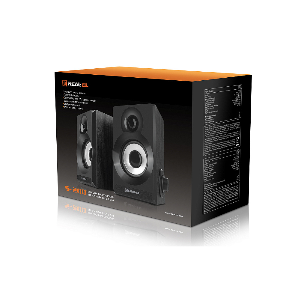 Акустична система REAL-EL S-200 USB Black (EL121200008) - изображение 10