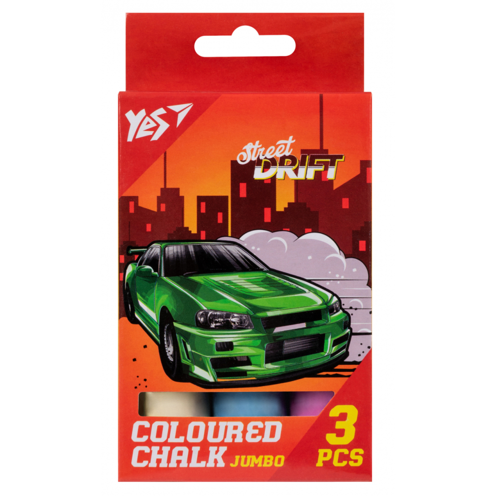 Крейда Yes кольорова Street Drift 3 шт JUMBO (400494) - изображение 1