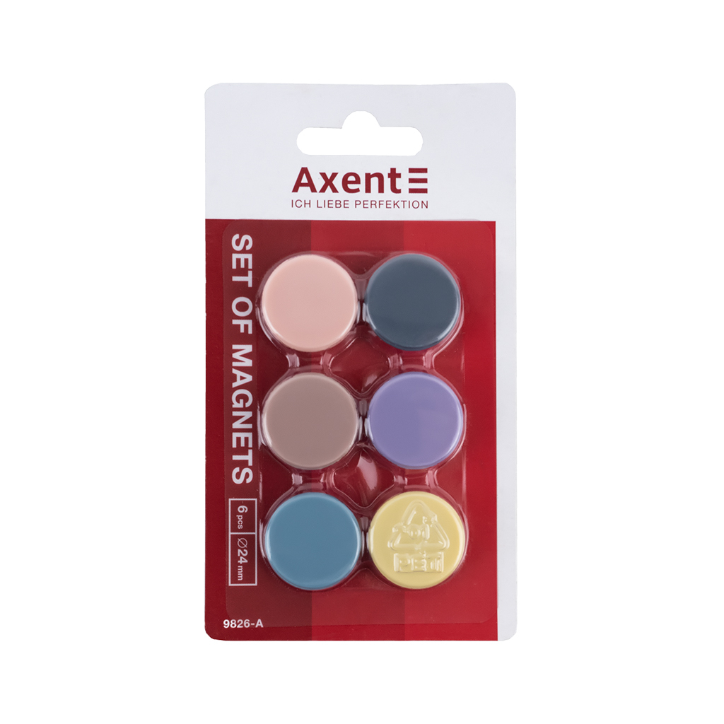 Магніт Axent 24 мм, 6 шт, Morandi (9826-А) - зображення 1