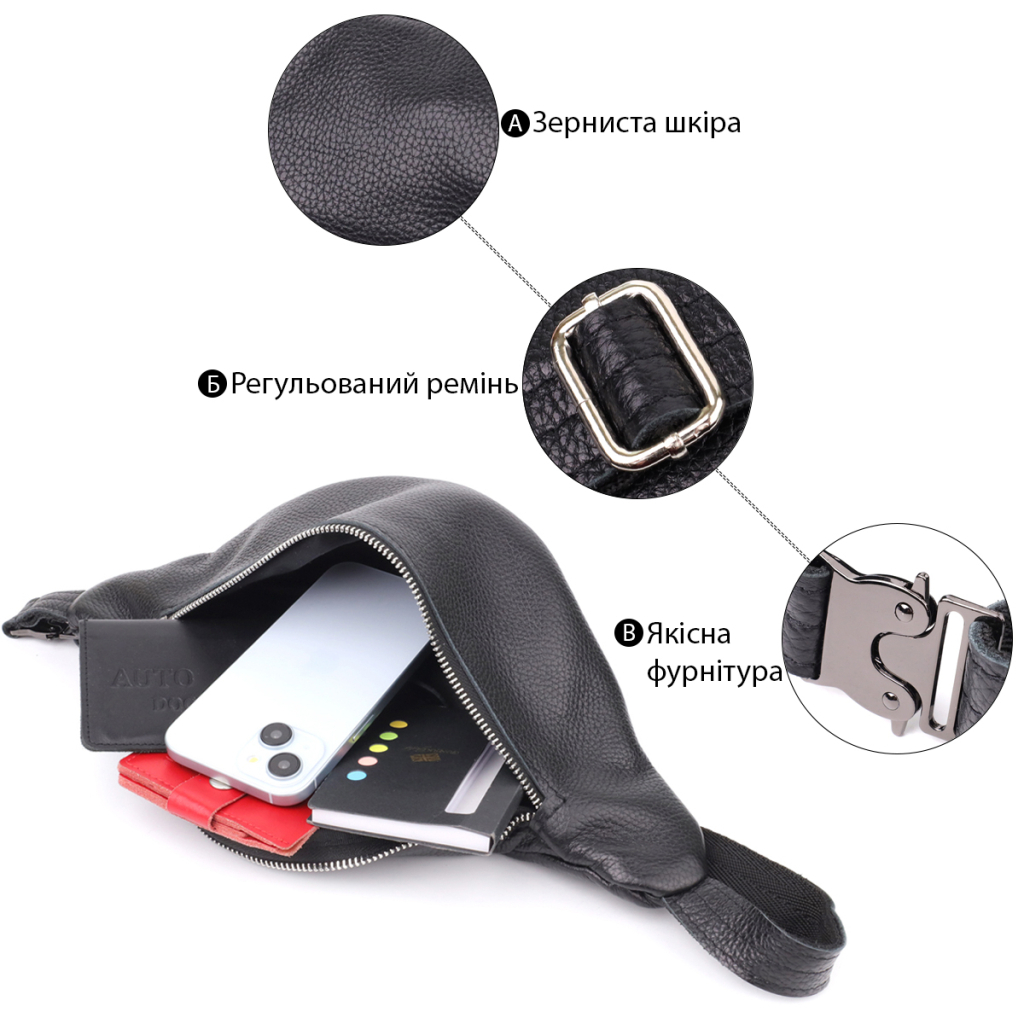 Сумка Shvigel З натуральної шкіри Чорна (23145) - зображення 4