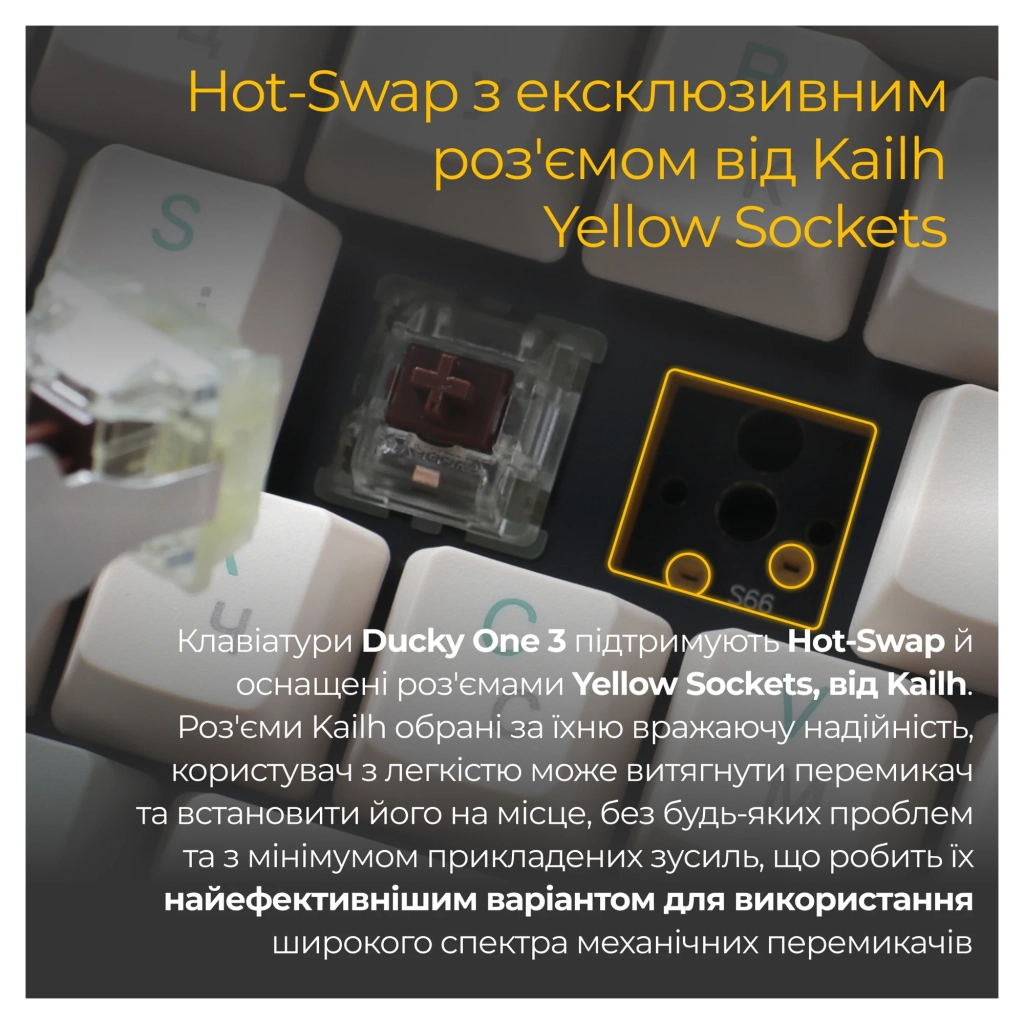Клавіатура Ducky One 3 Cherry MX Silent Red UA USB Cream (DKON2108-SUAPXМAEGGC1) - зображення 12