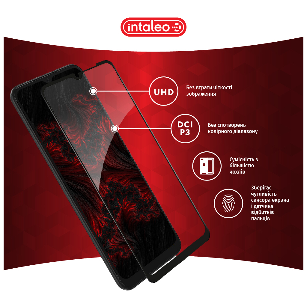 Скло захисне Intaleo Full Glue Samsung A03 Black (1283126521638) - зображення 4