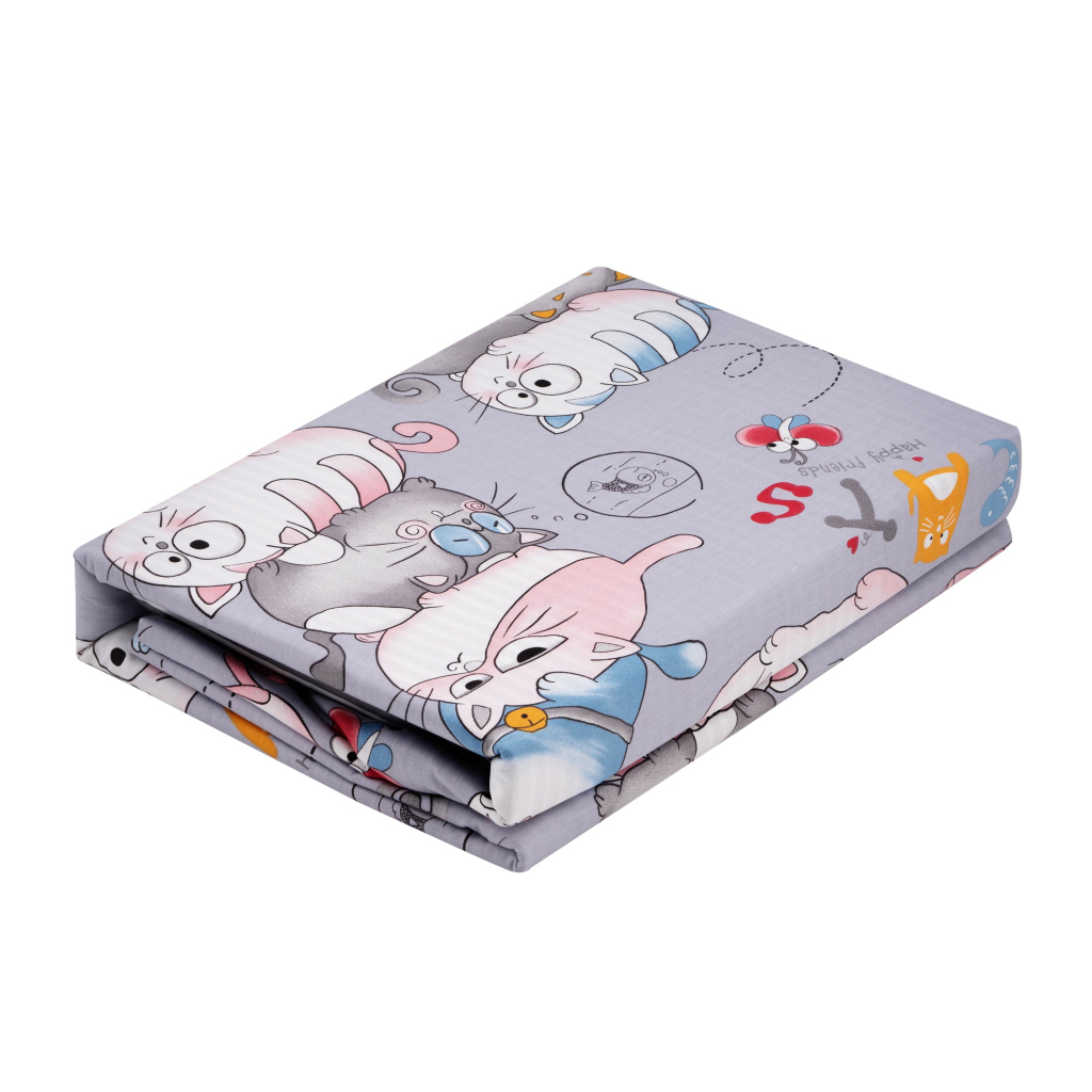 Постільна білизна Ardesto Gloria сатин веселі котики, смужка полуториний євро 160х220 (ART1622FC) - зображення 3