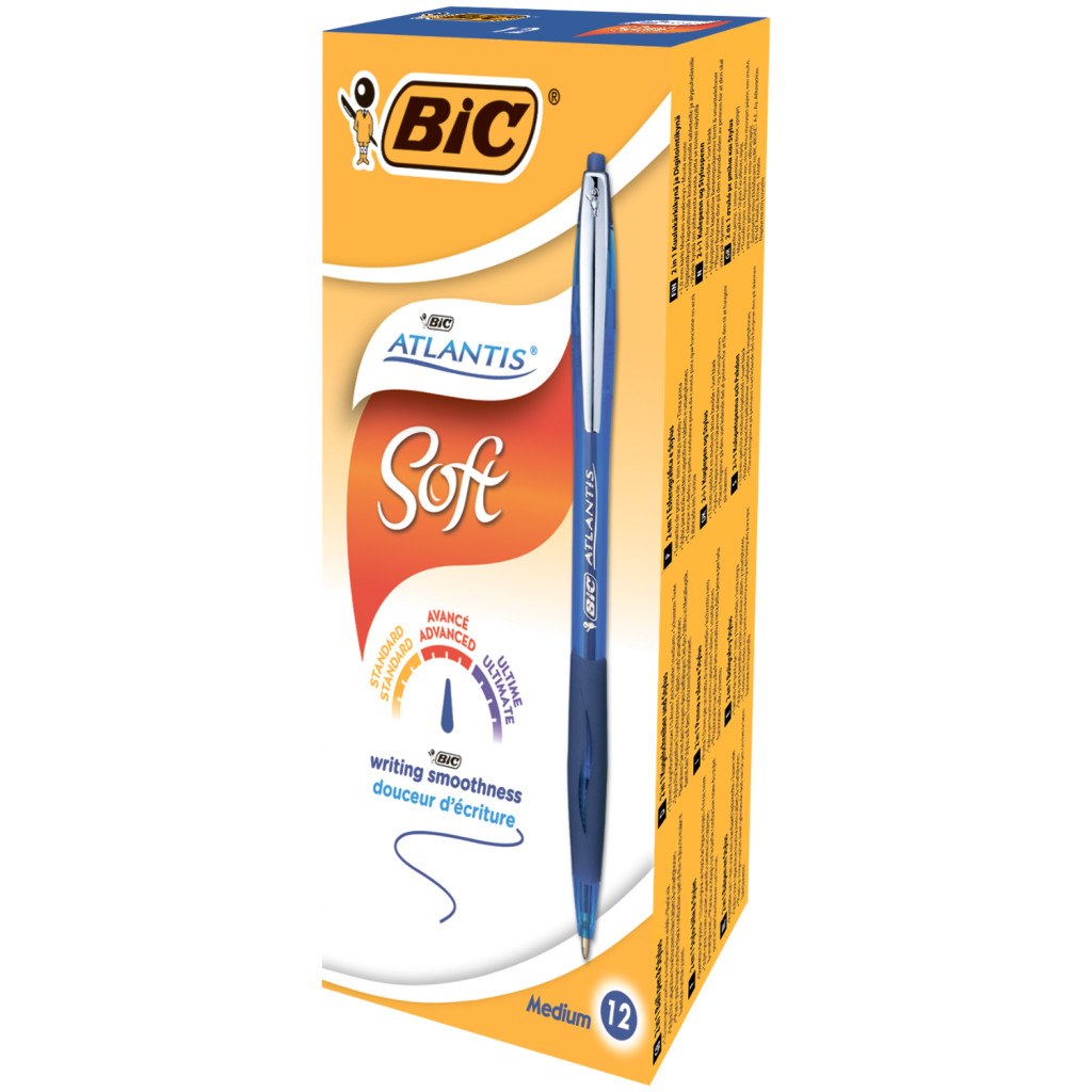 Ручка кулькова Bic автоматична Atlantis з гумовим грипом Синя (bc9021322) - зображення 2