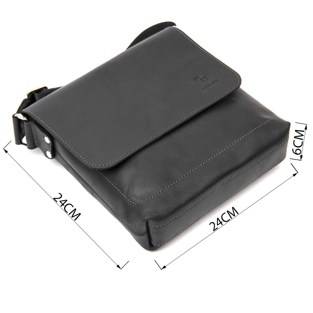 Сумка Grande Pelle Шкіряна чоловіча Чорна (11431) - зображення 3