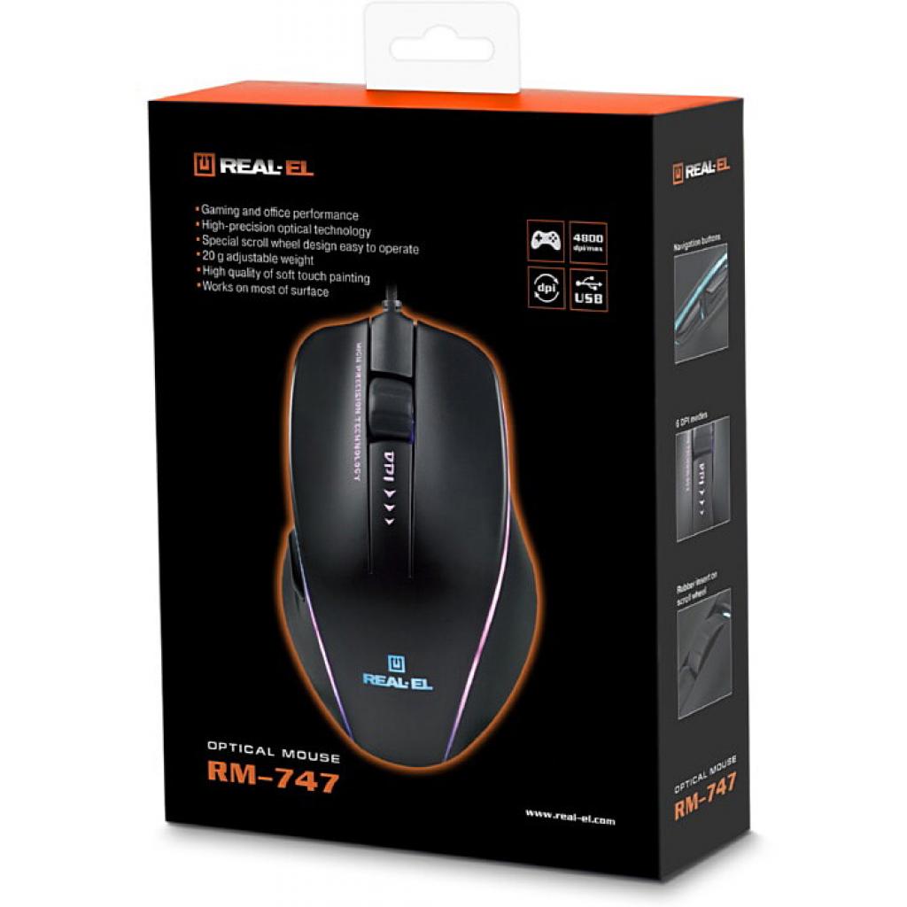 Мишка REAL-EL RM-747 USB Black (EL123200028) - зображення 7