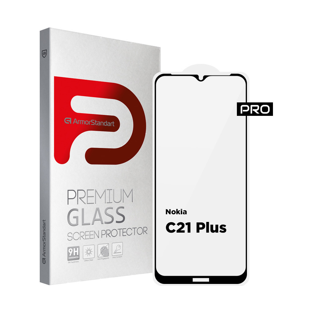Скло захисне Armorstandart Pro Nokia C21 Plus Black (ARM62198) - зображення 1