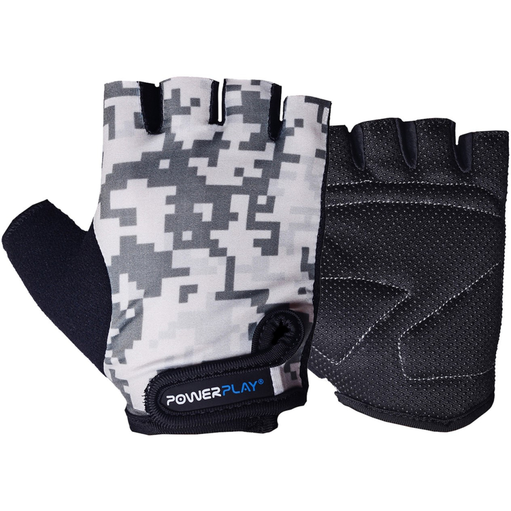 Велорукавиці PowerPlay 5454 Камуфляж Сірі XS (5454_XS_Grey) - зображення 1