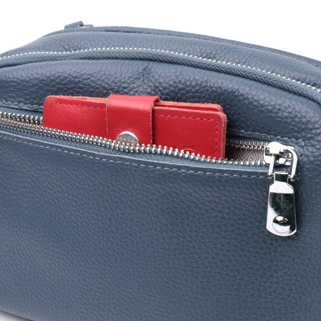 Сумка Vintage З двома відділеннями з натуральної шкіри Синя (22595) - зображення 10
