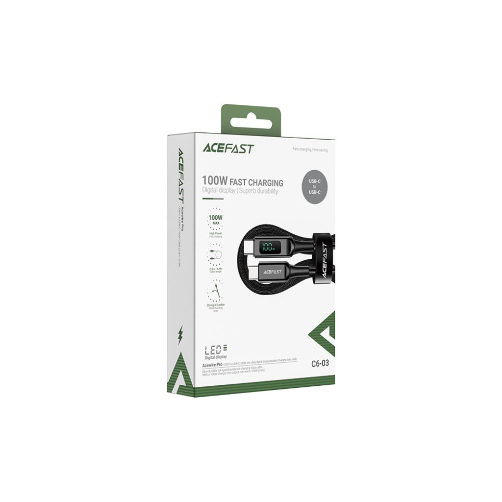 Дата кабель USB-C to USB-C 2.0m 100W with display C6-03 Acefast (6974316281054) - зображення 3