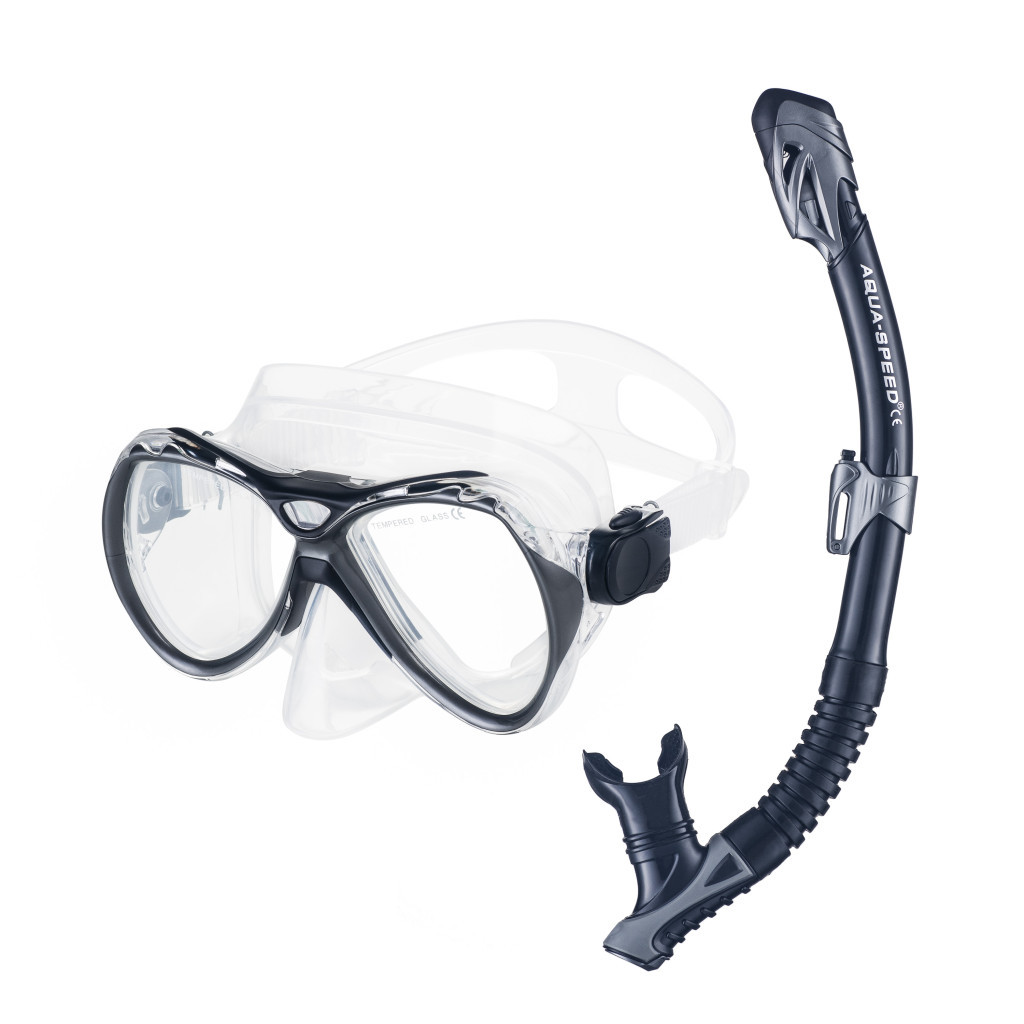 Набір для плавання Aqua Speed Manus + Borneo 8238 606-07 чорний Уні OSFM (5908217682383) - зображення 1