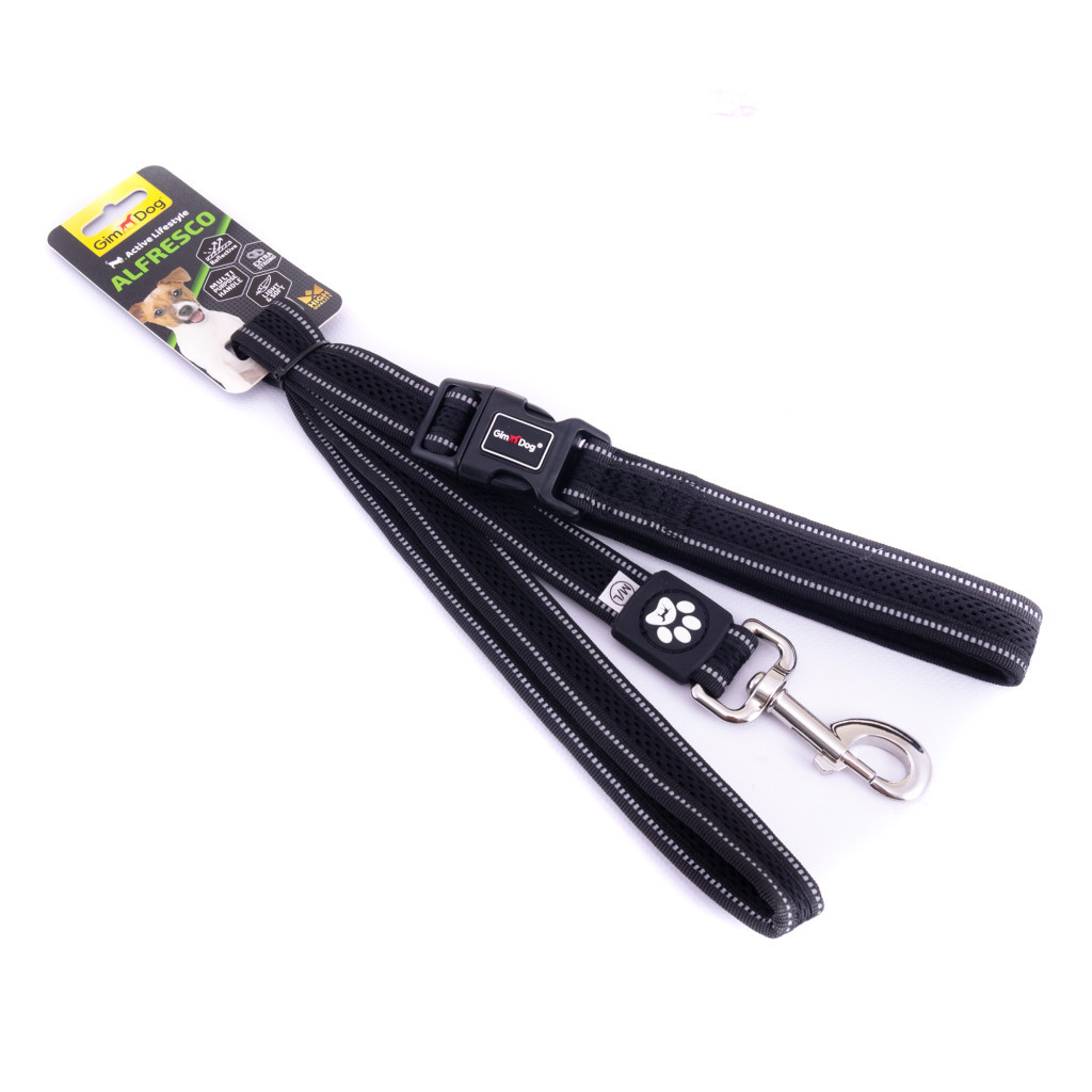 Повідець для собак GimDog Alfresco 2.5х120 см неопрен/фліс (чорний) (8009632059556) - зображення 2