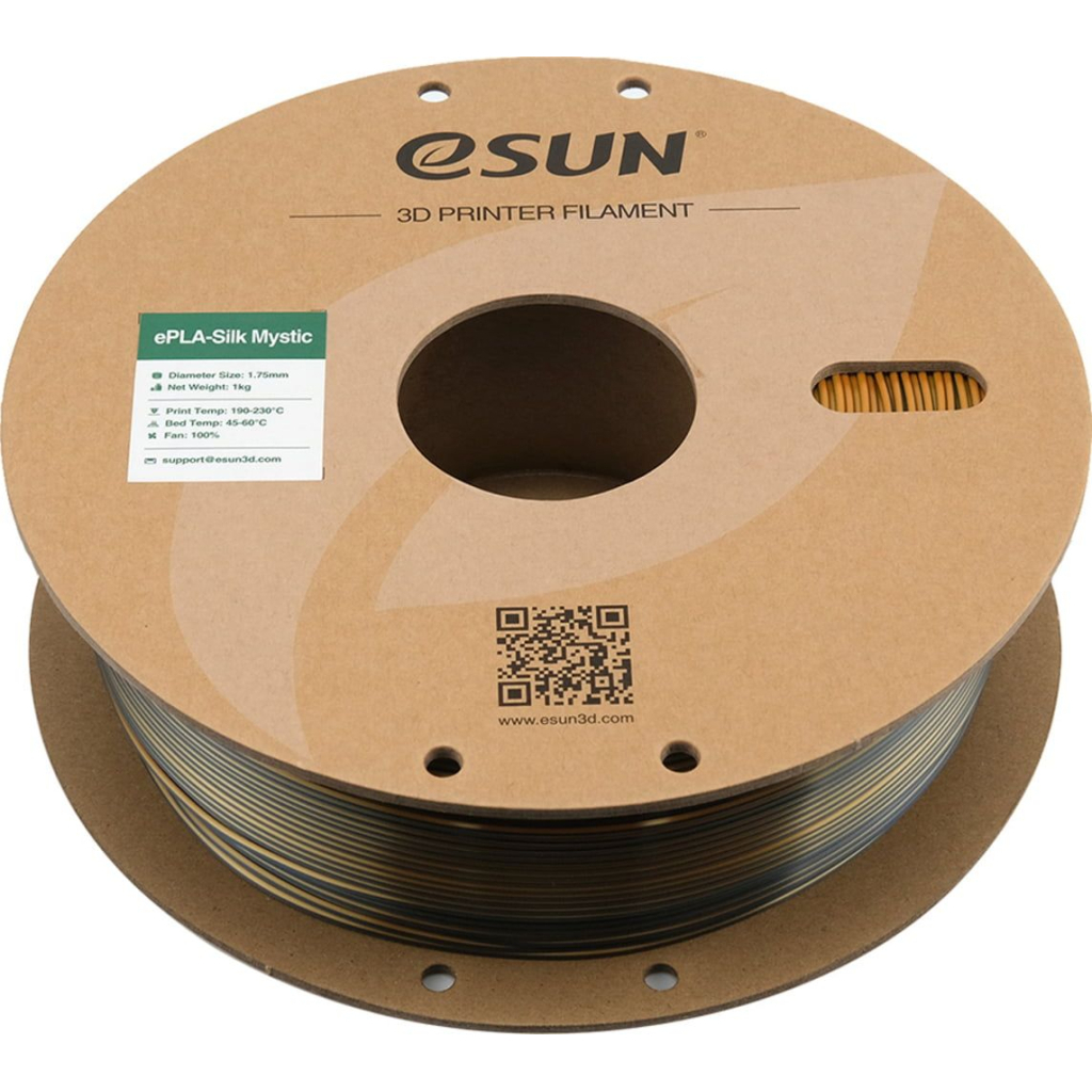 Пластик для 3D-принтера eSUN ePLA-Silk Mystic 1кг, 1.75мм, gold-green-black (ePLA-SilkMystic-P175GGB1) - зображення 2