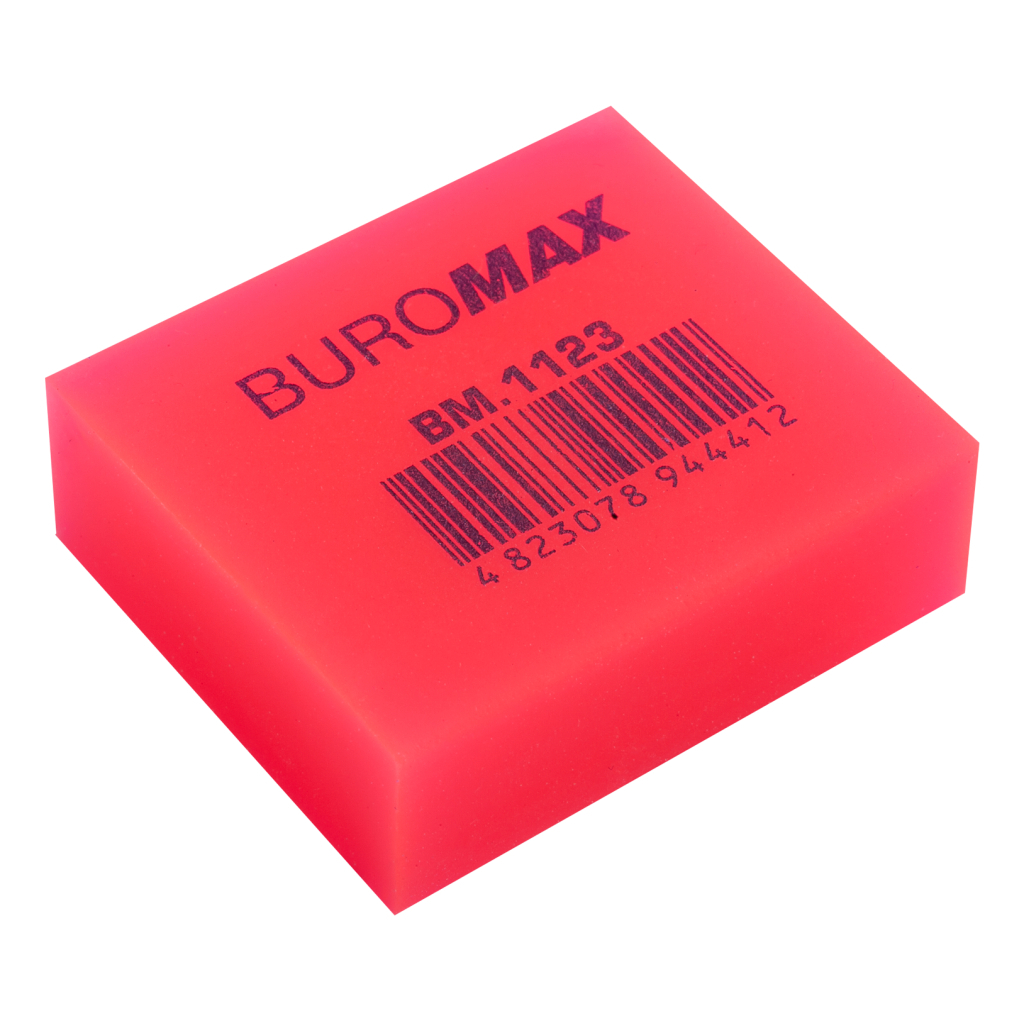 Гумка Buromax NEON, прямокутна 40x35x14 мм, м'який пластик, асорті кольорів (BM.1123) - изображение 4