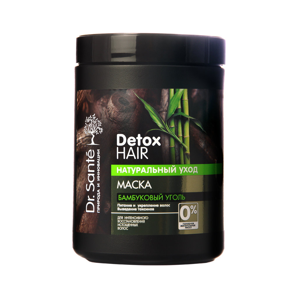 Маска для волосся Dr. Sante Detox Hair Бамбукове вугілля 1000 мл (4823015940415) - зображення 1