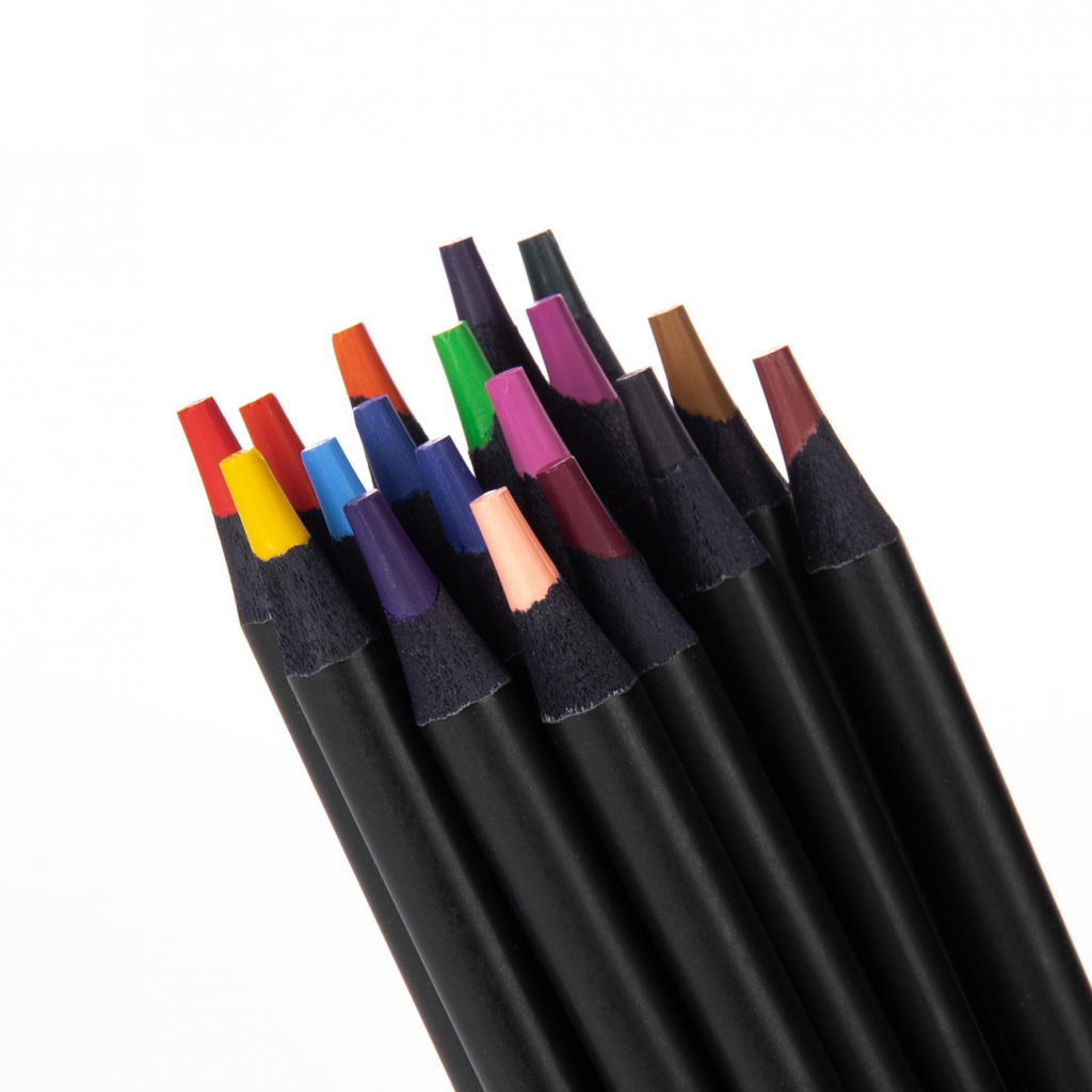 Олівці кольорові Yes Fusion, чорне дерево 18 кольорів (290767) - изображение 3