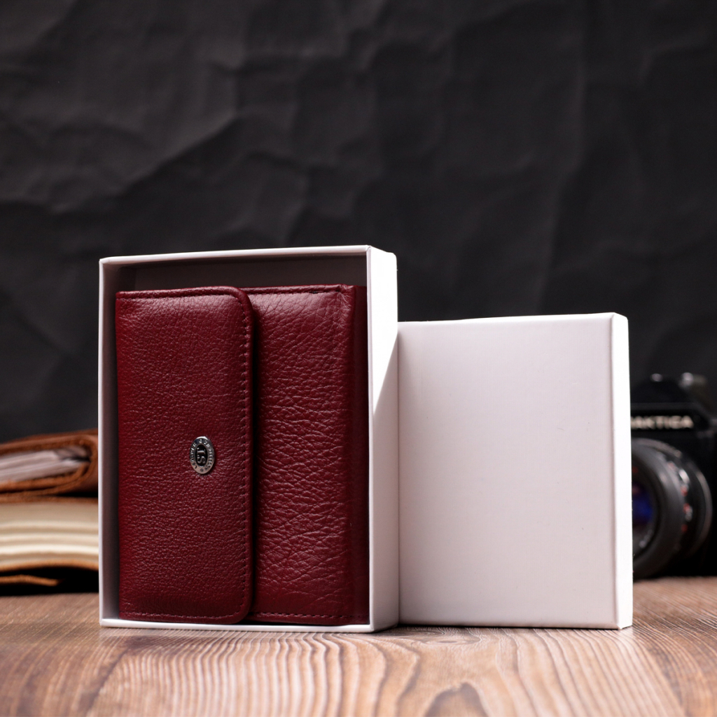 Гаманець ST Leather Шкіряний Бордовий (19480) - зображення 11