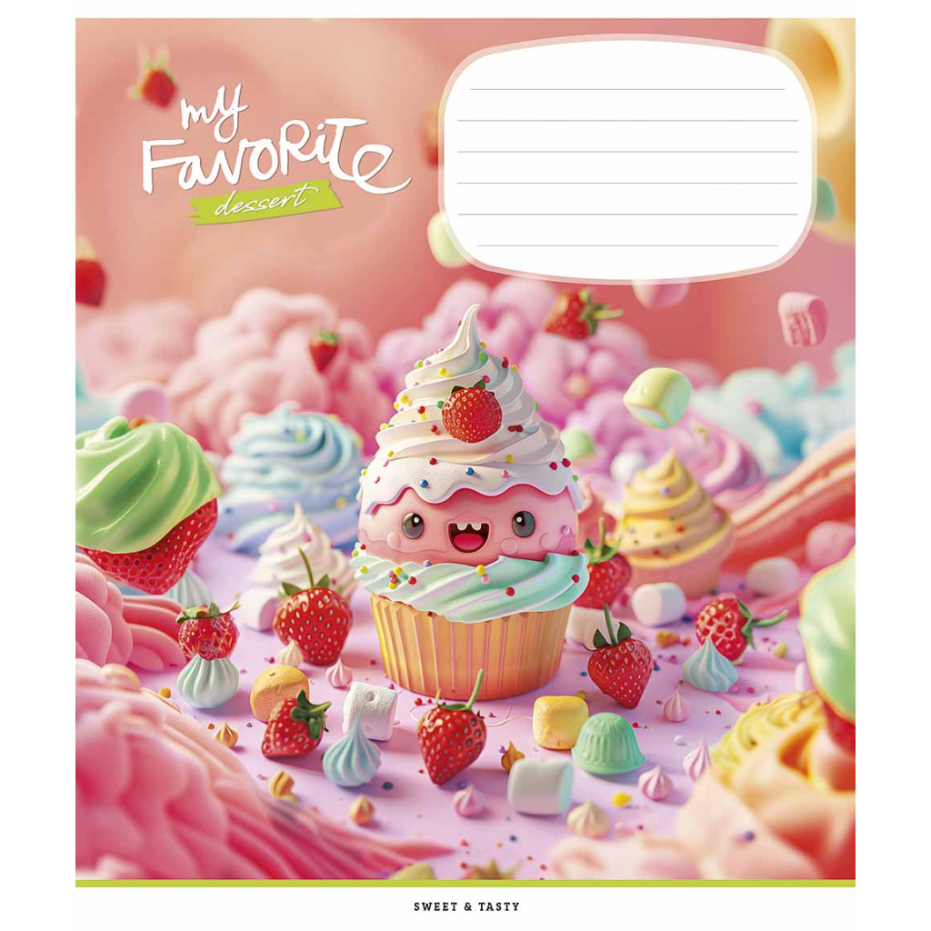 Зошит Школярик Favorite desserts 12 аркушів клітинка (012-3454K) - зображення 4