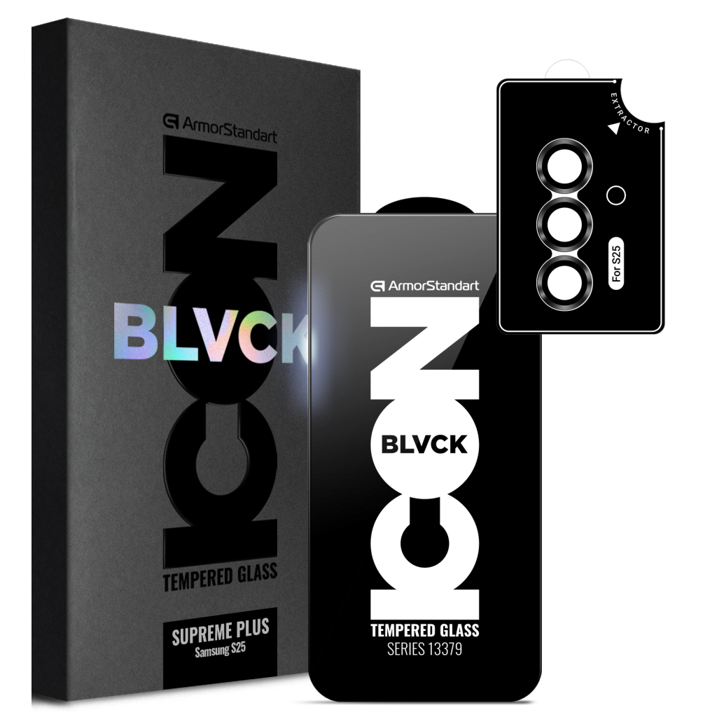 Скло захисне Armorstandart Supreme Plus Black Icon Samsung S25 (ARM85453) - зображення 1