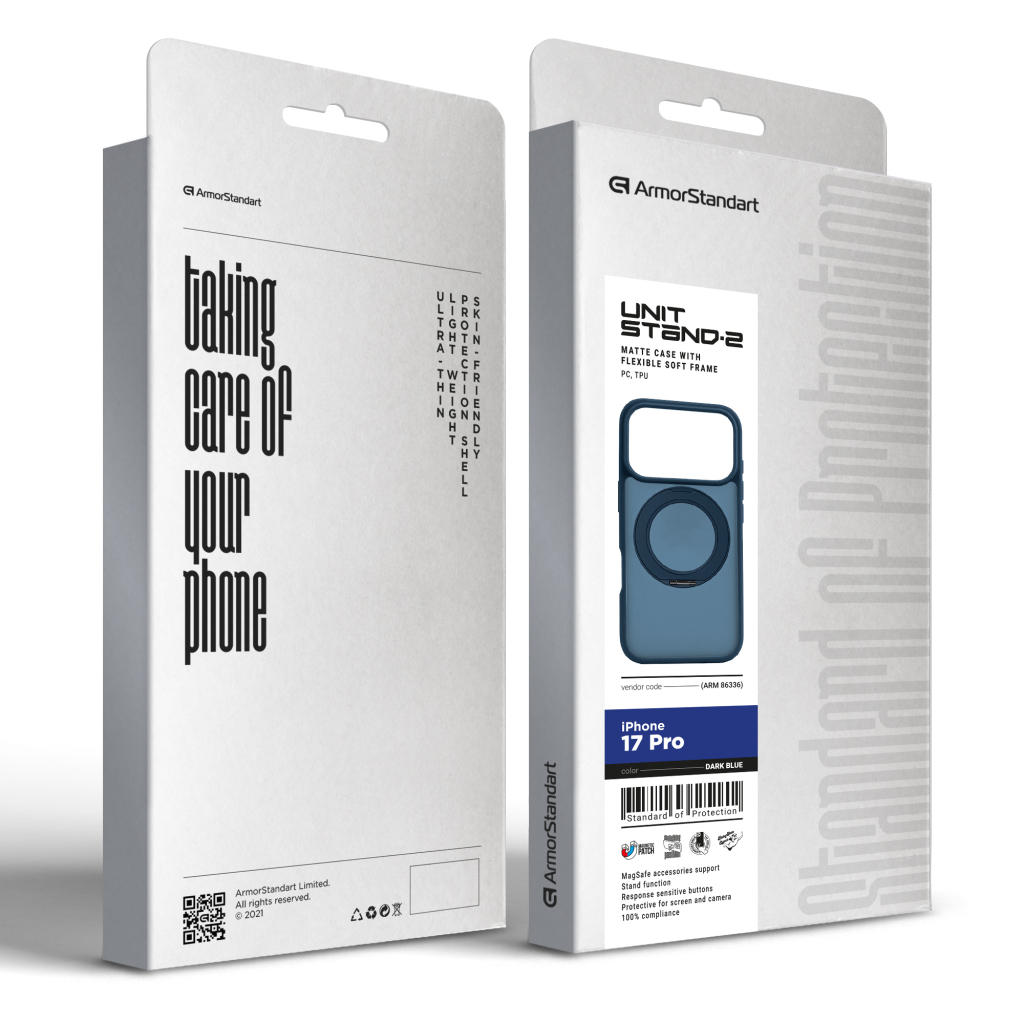 Чохол до мобільного телефона Armorstandart Unit Stand2 Apple iPhone 17 Pro Dark Blue (ARM86336) - зображення 3