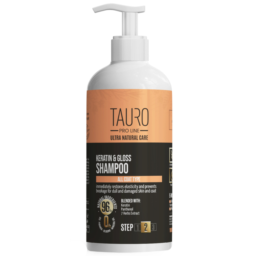 Шампунь для тварин Tauro Pro Line Ultra Natural Care Keratin & Gloss 1000 мл (TPL63607) - зображення 1