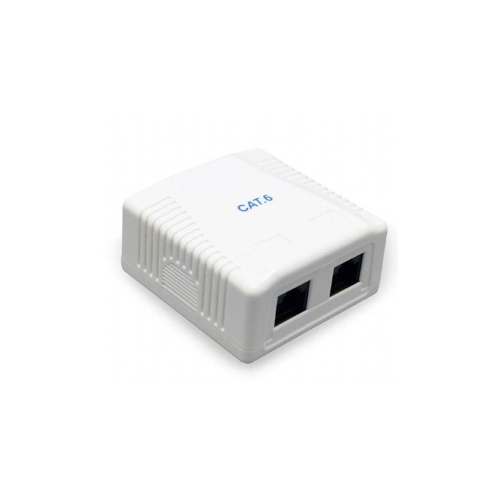 Комп'ютерна розетка Cablexpert RJ45x2 UTP, cat.6 (NCAC-2U6-01) - зображення 1