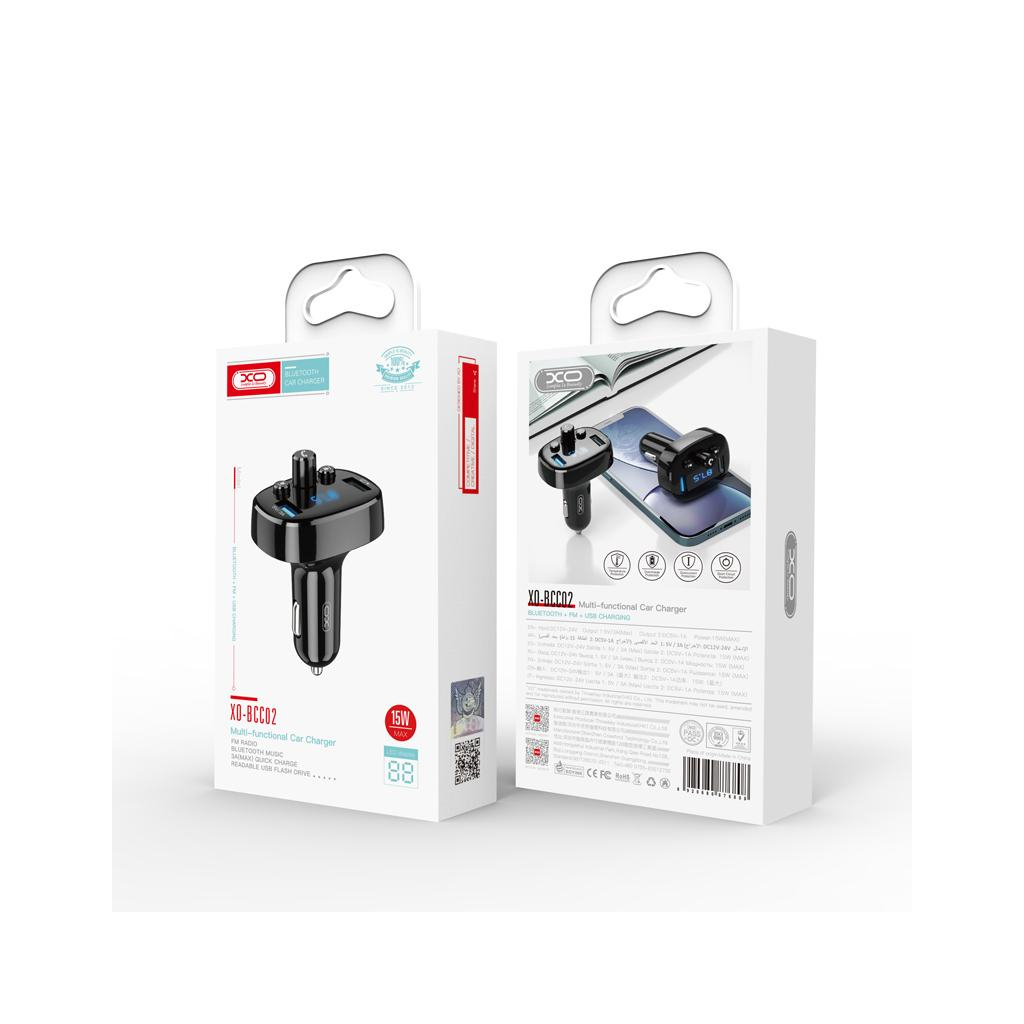 FM модулятор XO BCC-02 3.1A/2 USB Black (ВCC-02) - изображение 6