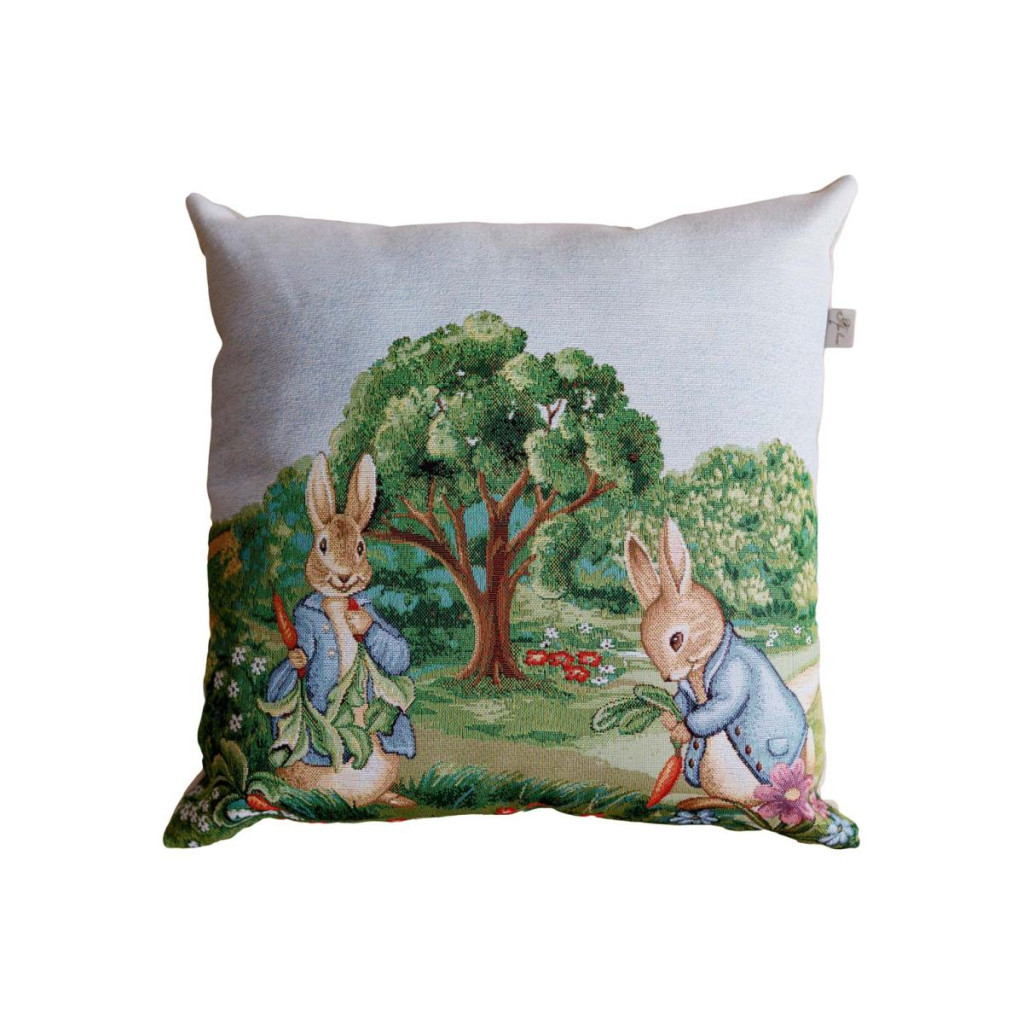 Наволочка Прованс гобеленова декоративна Пара зайців Галявина 45х45 см (034238) - зображення 1