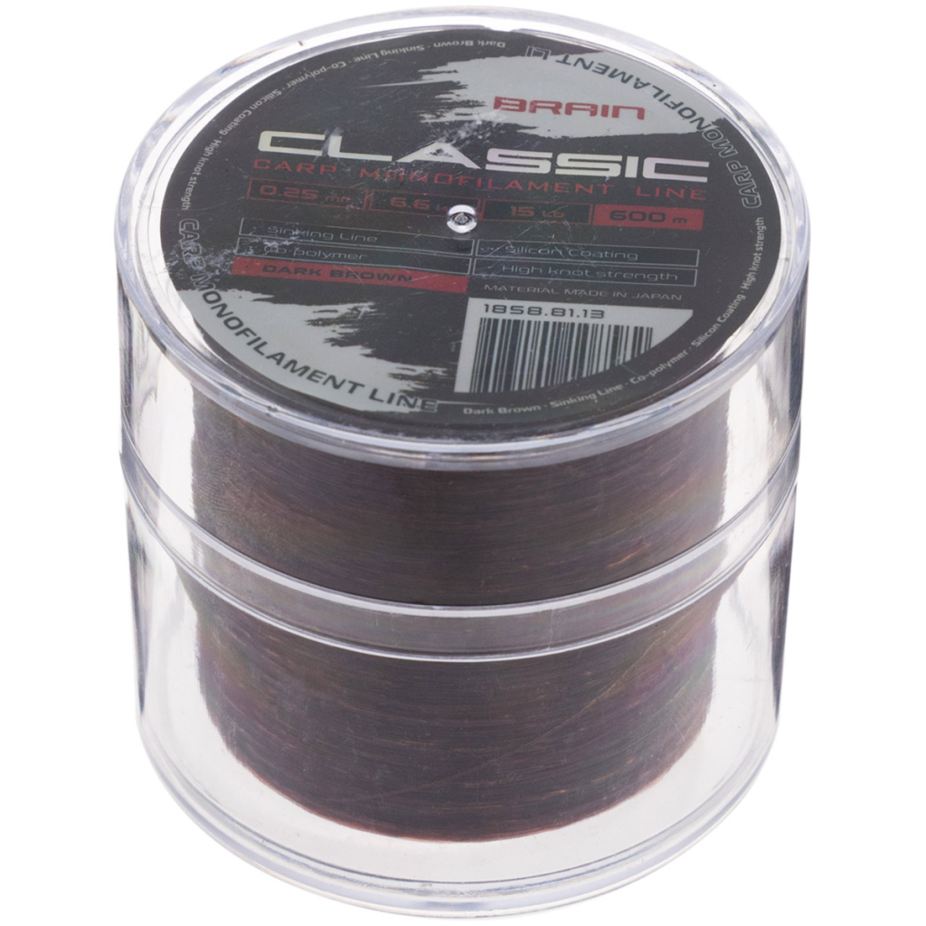 Волосінь Brain Classic Carp Line (dark brown) 600m 0.25mm 15lb 6.6kg (1858.81.13) - зображення 2